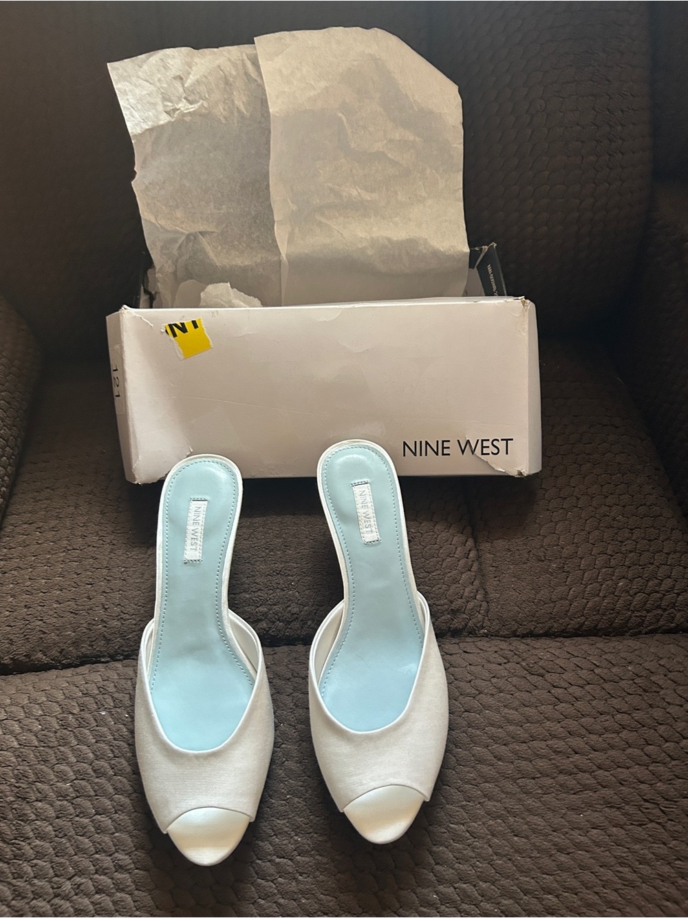 Nine West White Open-Toe Heels New in Box